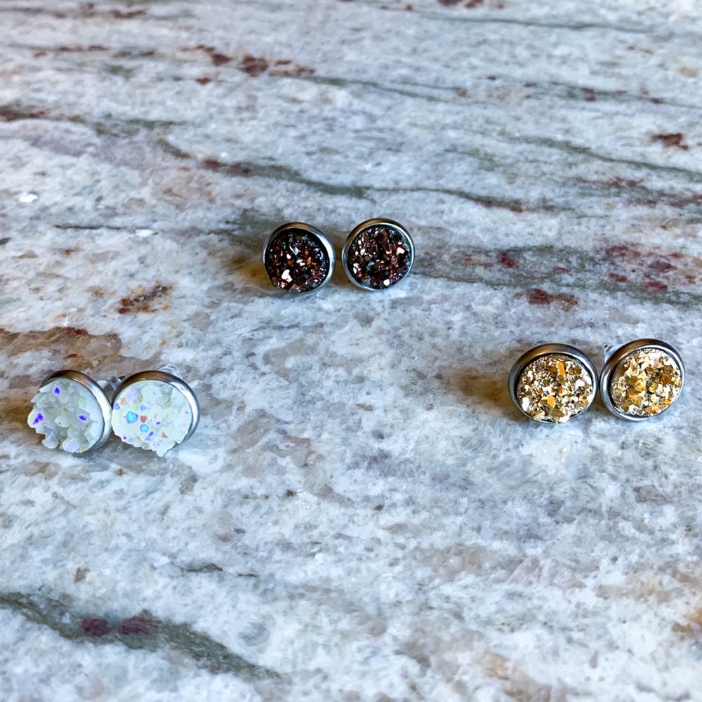 LAST💫Mermaid Druzy Earring - Picture 10 of 14